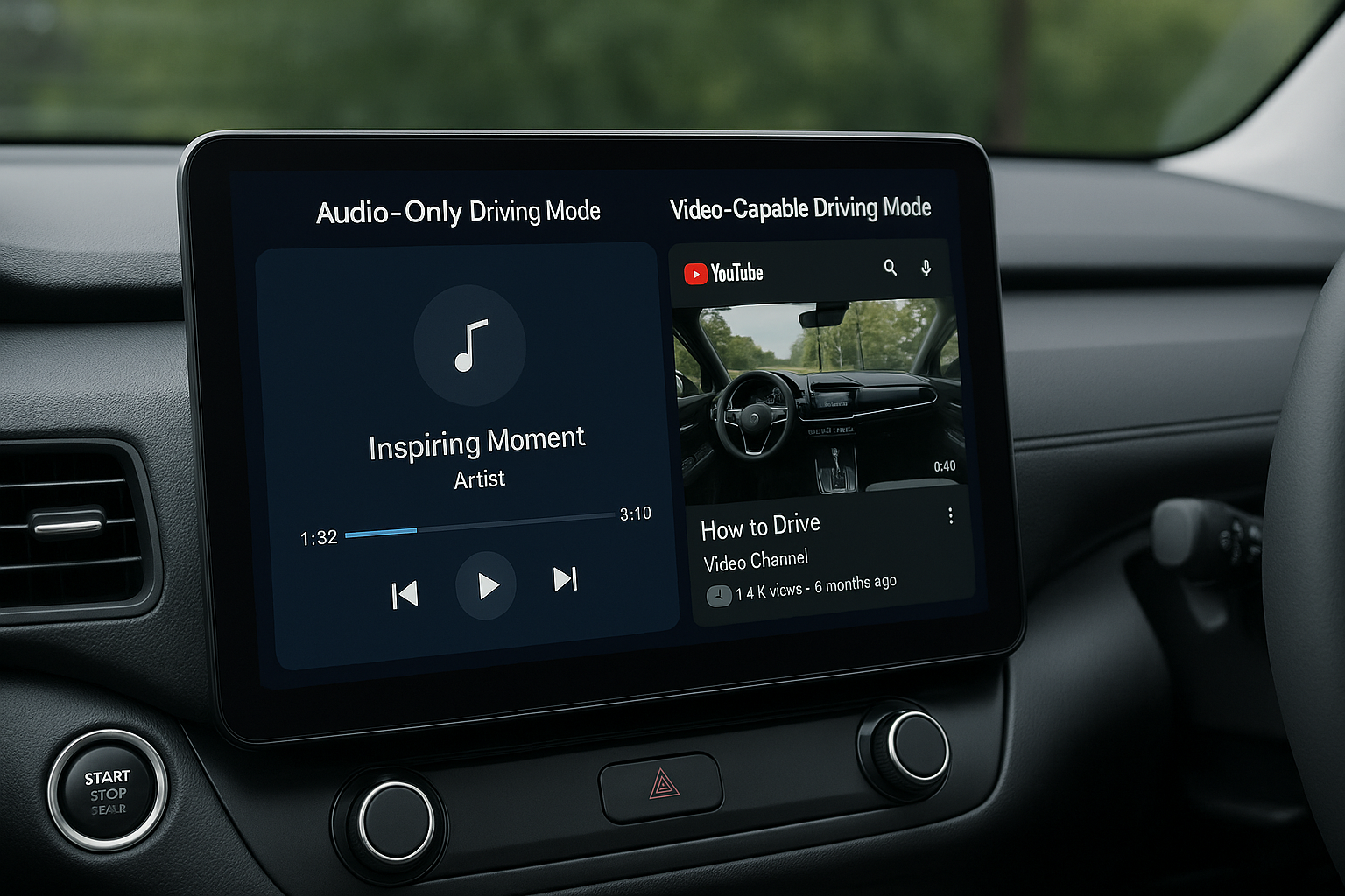 Android Automotive apps, Driving mode Android car, Google in-car media, Android Auto video update, Android car system 2025, Audio-only car apps, Video apps Android Automotive