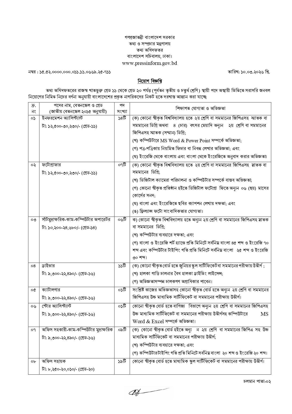 তথ্য ও সম্প্রচার মন্ত্রণালয় নিয়োগ বিজ্ঞপ্তি ২০২৬, 
তথ্য অধিদপ্তর নিয়োগ বিধিমালা, 
তথ্য অধিদপ্তর নিয়োগ ২০২৬, 
তথ্য ও সম্প্রচার মন্ত্রণালয় আবেদন, 
তথ্য মন্ত্রণালয় নিয়োগ বিজ্ঞপ্তি ২০২৫, 
টেলিযোগাযোগ অধিদপ্তর নিয়োগ ২০২৬, 
তথ্য ও সম্প্রচার মন্ত্রণালয় নোটিশ বোর্ড, 
মাদকদ্রব্য নিয়ন্ত্রণ অধিদপ্তর নিয়োগ ২০২৬,